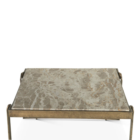 Argos 32" Coffee Table with Marble and Antique Brass from Home Trends & Design - Luna Furniture