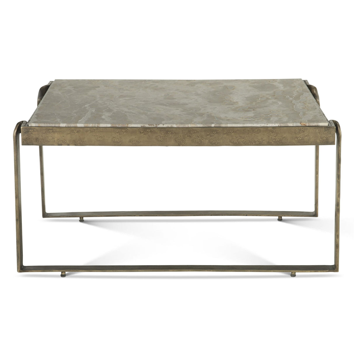 Argos 32" Coffee Table with Marble and Antique Brass from Home Trends & Design - Luna Furniture