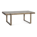 Argos 49" Large Coffee Table with Beige Marble Top and Antique Brass Base from Home Trends & Design - Luna Furniture