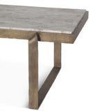 Argos 49" Large Coffee Table with Beige Marble Top and Antique Brass Base from Home Trends & Design - Luna Furniture
