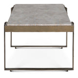 Argos 49" Large Coffee Table with Beige Marble Top and Antique Brass Base from Home Trends & Design - Luna Furniture