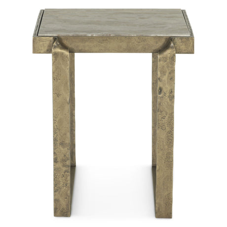 Argos 20" Side Table with Marble and Antique Brass from Home Trends & Design - Luna Furniture