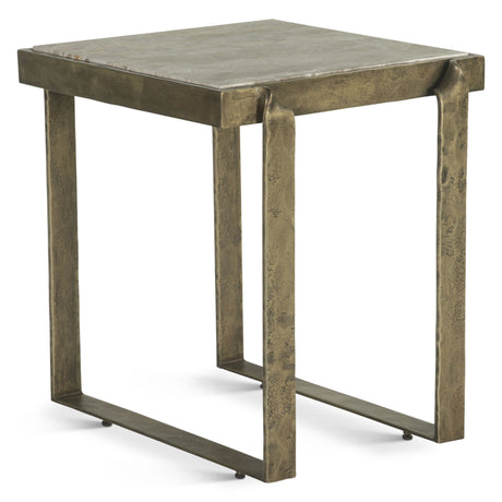 Argos 20" Side Table with Marble and Antique Brass from Home Trends & Design - Luna Furniture