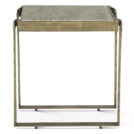 Argos 20" Side Table with Marble and Antique Brass from Home Trends & Design - Luna Furniture