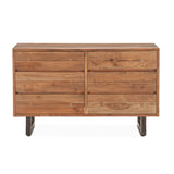 Aspen 58" Six Drawer Dresser in Smoked Acacia from Home Trends & Design - Luna Furniture
