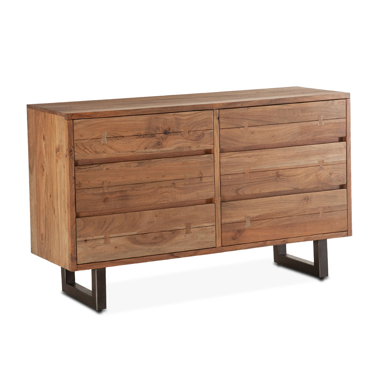 Aspen 58" Six Drawer Dresser in Smoked Acacia from Home Trends & Design - Luna Furniture