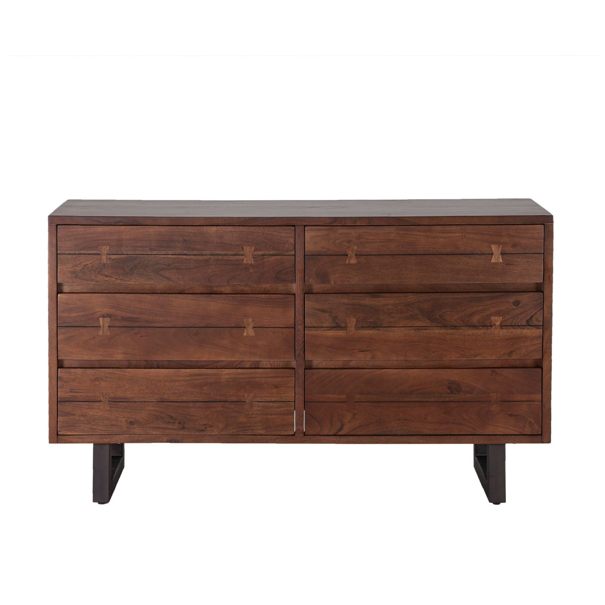 Aspen 58" Six Drawer Dresser in Walnut from Home Trends & Design - Luna Furniture