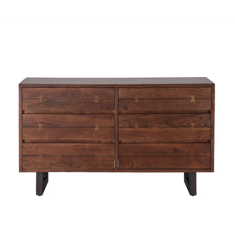 Aspen 58" Six Drawer Dresser in Walnut from Home Trends & Design - Luna Furniture