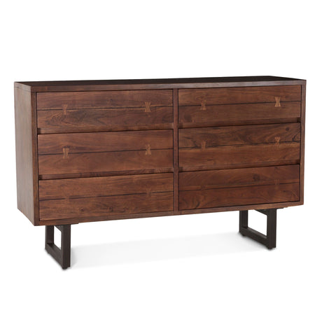 Aspen 58" Six Drawer Dresser in Walnut from Home Trends & Design - Luna Furniture