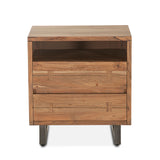 Aspen 24" Two Drawer Nightstand in Smoked Acacia from Home Trends & Design - Luna Furniture