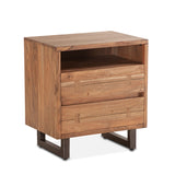 Aspen 24" Two Drawer Nightstand in Smoked Acacia from Home Trends & Design - Luna Furniture