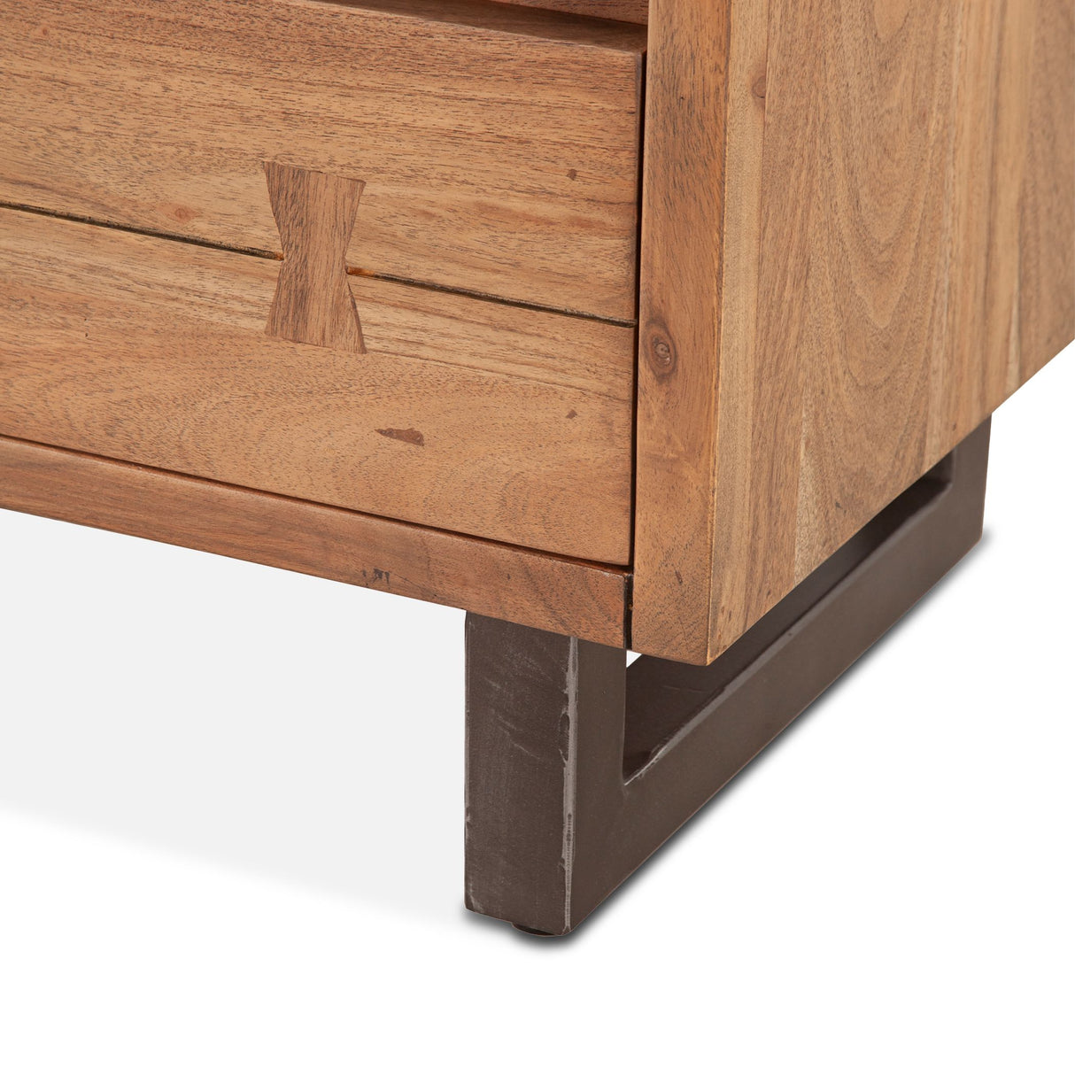 Aspen 24" Two Drawer Nightstand in Smoked Acacia from Home Trends & Design - Luna Furniture