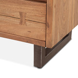 Aspen 24" Two Drawer Nightstand in Smoked Acacia from Home Trends & Design - Luna Furniture