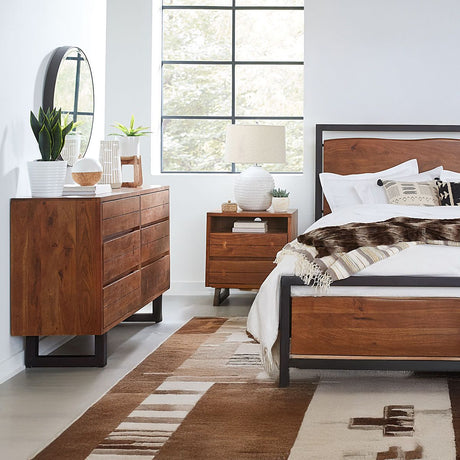 Aspen Queen Bed in Walnut from Home Trends & Design - Luna Furniture