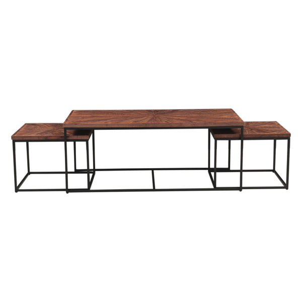 Aster 47" Nesting Coffee Tables in Sunburst Brownstone