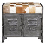 Austin 23" Small Brown Hair on Hide Reclaimed Locker Bench