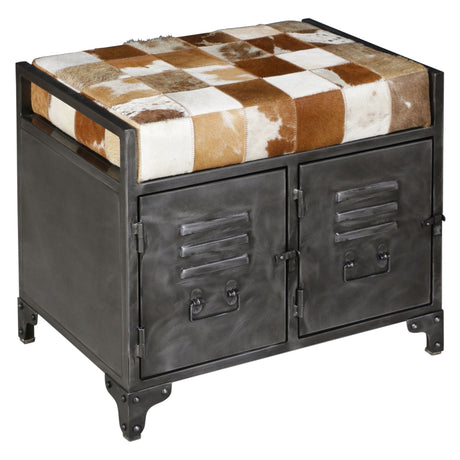 Austin 23" Small Brown Hair on Hide Reclaimed Locker Bench from Home Trends & Design - Luna Furniture
