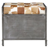 Austin 23" Small Brown Hair on Hide Reclaimed Locker Bench