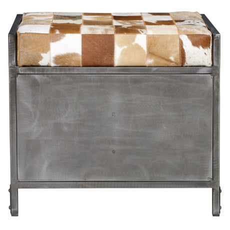 Austin 23" Small Brown Hair on Hide Reclaimed Locker Bench from Home Trends & Design - Luna Furniture