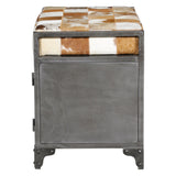 Austin 23" Small Brown Hair on Hide Reclaimed Locker Bench