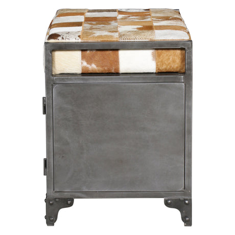 Austin 23" Small Brown Hair on Hide Reclaimed Locker Bench from Home Trends & Design - Luna Furniture