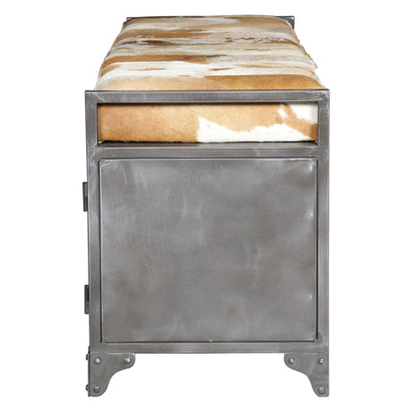 Austin 47" Large Brown Hair on Hide Reclaimed Locker Bench from Home Trends & Design - Luna Furniture