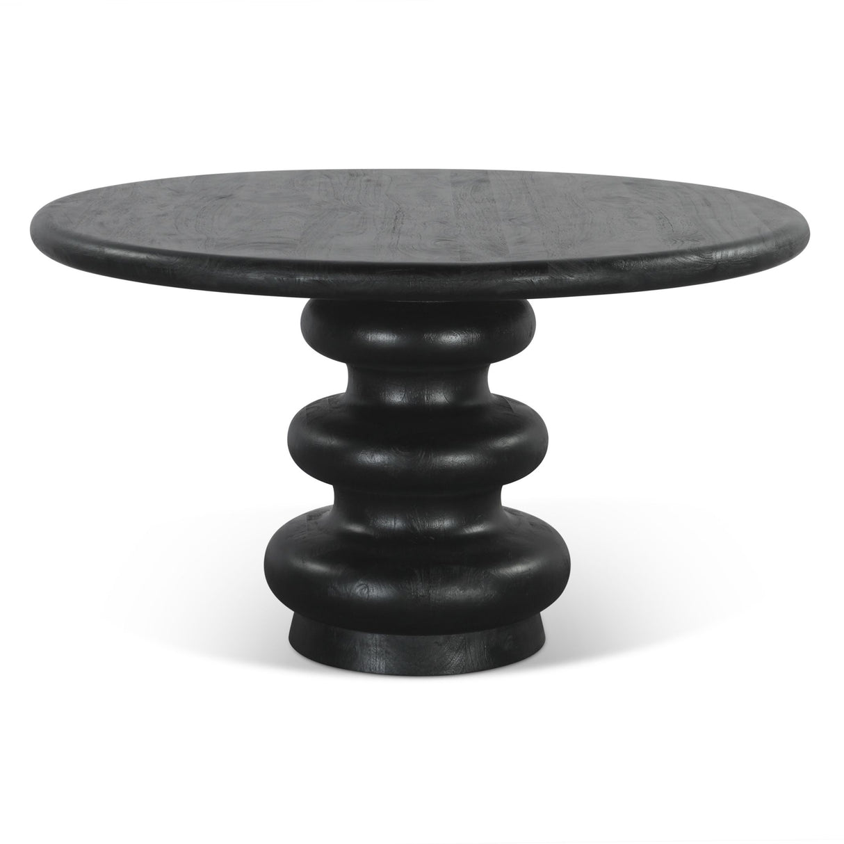 Bilboa 52" Round Dining Table in Distressed Black from Home Trends & Design - Luna Furniture