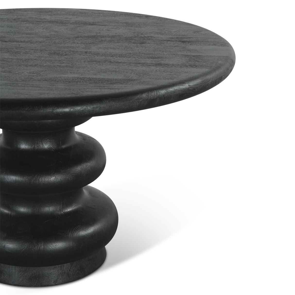 Bilboa 52" Round Dining Table in Distressed Black from Home Trends & Design - Luna Furniture