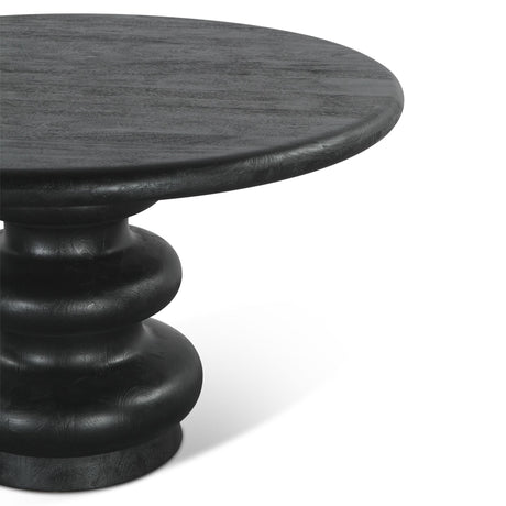 Bilboa 52" Round Dining Table in Distressed Black from Home Trends & Design - Luna Furniture