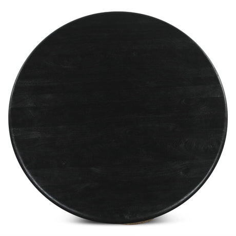 Bilboa 52" Round Dining Table in Distressed Black from Home Trends & Design - Luna Furniture