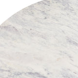 Barcelona 54" Round Dining Table with White Marble and Reclaimed Wood Legs from Home Trends & Design - Luna Furniture