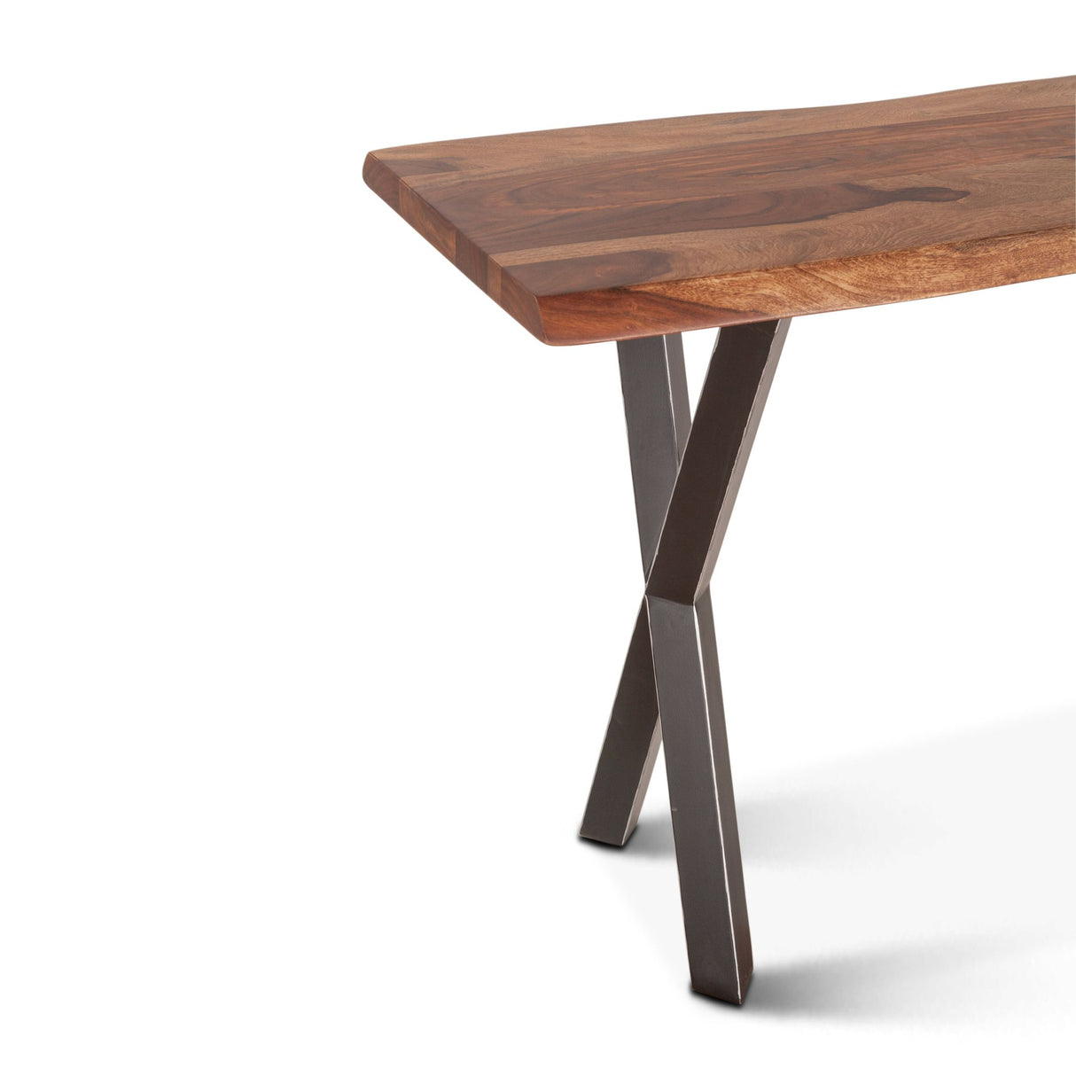 Brisbane 58" Console Table in Natural Sheesham Wood and Iron from Home Trends & Design - Luna Furniture