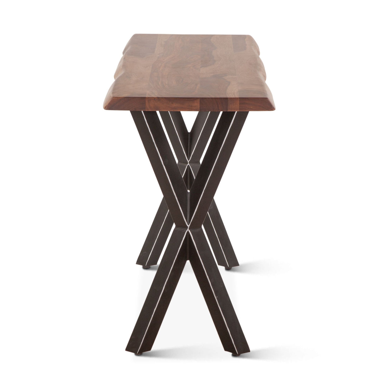 Brisbane 58" Console Table in Natural Sheesham Wood and Iron from Home Trends & Design - Luna Furniture