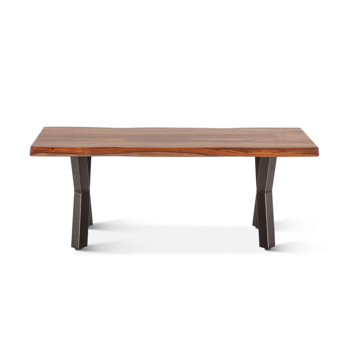 Brisbane 46" Coffee Table in Natural Sheesham Wood and Iron from Home Trends & Design - Luna Furniture