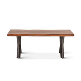 Brisbane 46" Coffee Table in Natural Sheesham Wood and Iron from Home Trends & Design - Luna Furniture