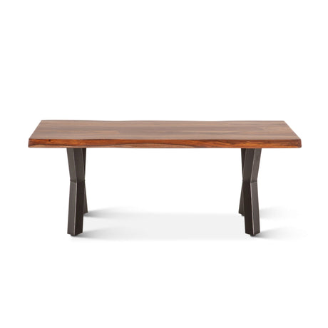 Brisbane 46" Coffee Table in Natural Sheesham Wood and Iron from Home Trends & Design - Luna Furniture