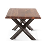 Brisbane 46" Coffee Table in Natural Sheesham Wood and Iron from Home Trends & Design - Luna Furniture