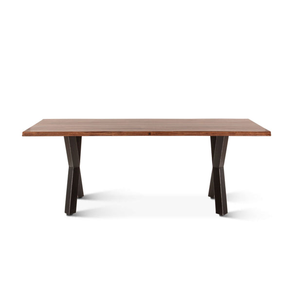 Brisbane 80" Dining Table in Natural Sheesham Wood and Iron