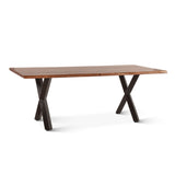 Brisbane 80" Dining Table in Natural Sheesham Wood and Iron from Home Trends & Design - Luna Furniture