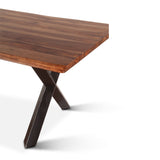Brisbane 80" Dining Table in Natural Sheesham Wood and Iron from Home Trends & Design - Luna Furniture