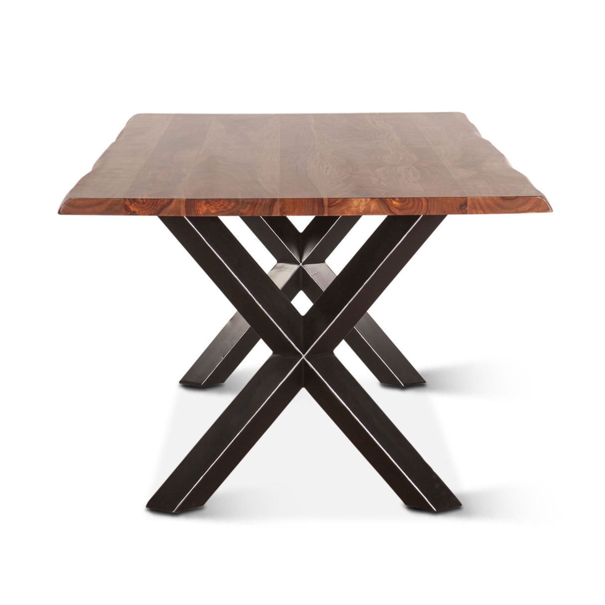 Brisbane 80" Dining Table in Natural Sheesham Wood and Iron from Home Trends & Design - Luna Furniture