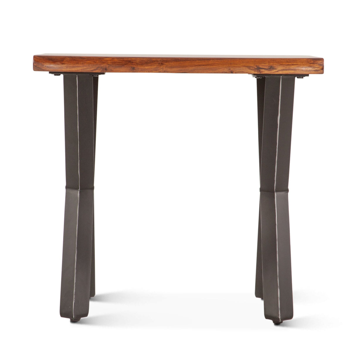 Brisbane 26" Side Table in Natural Sheesham Wood and Iron from Home Trends & Design - Luna Furniture