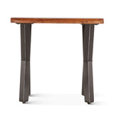 Brisbane 26" Side Table in Natural Sheesham Wood and Iron from Home Trends & Design - Luna Furniture