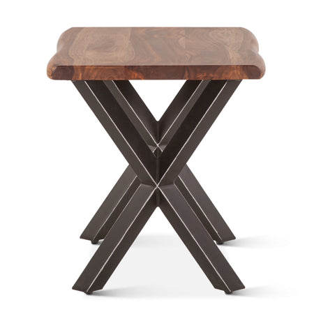 Brisbane 26" Side Table in Natural Sheesham Wood and Iron from Home Trends & Design - Luna Furniture