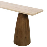 Breton 72" Console Table with Travertine Top in Walnut from Home Trends & Design - Luna Furniture