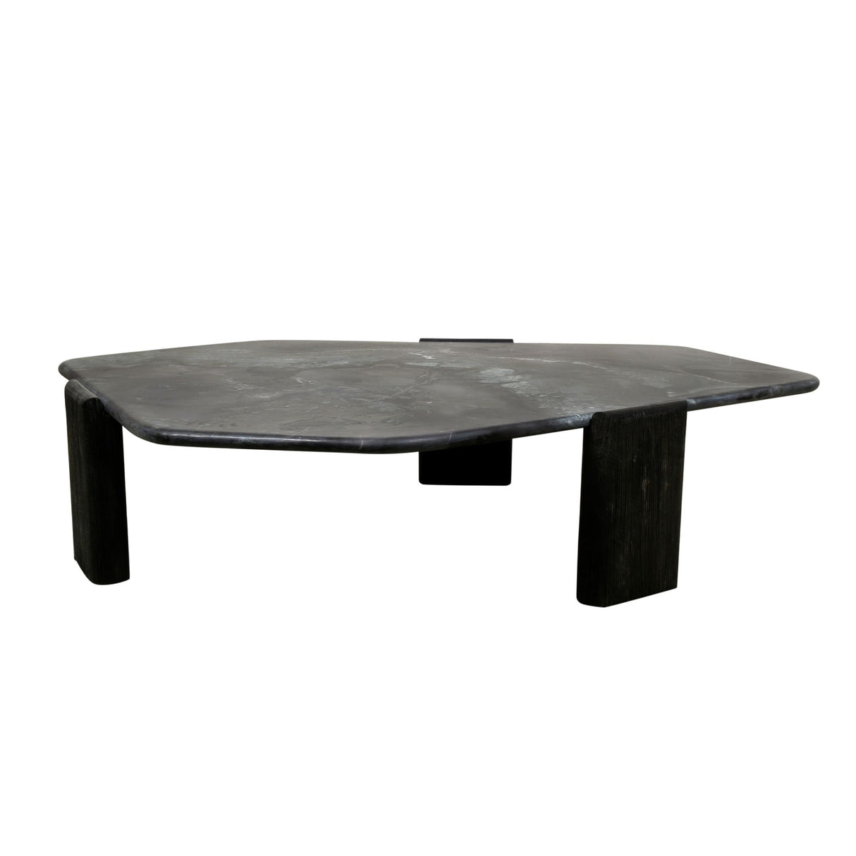 Breton 64" Hexagonal Coffee Table with Lava Marble Top with Dark Mango Base from Home Trends & Design - Luna Furniture