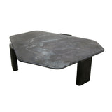 Breton 64" Hexagonal Coffee Table with Lava Marble Top with Dark Mango Base from Home Trends & Design - Luna Furniture