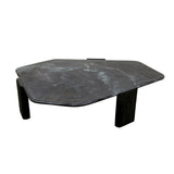 Breton 64" Hexagonal Coffee Table with Lava Marble Top with Dark Mango Base from Home Trends & Design - Luna Furniture