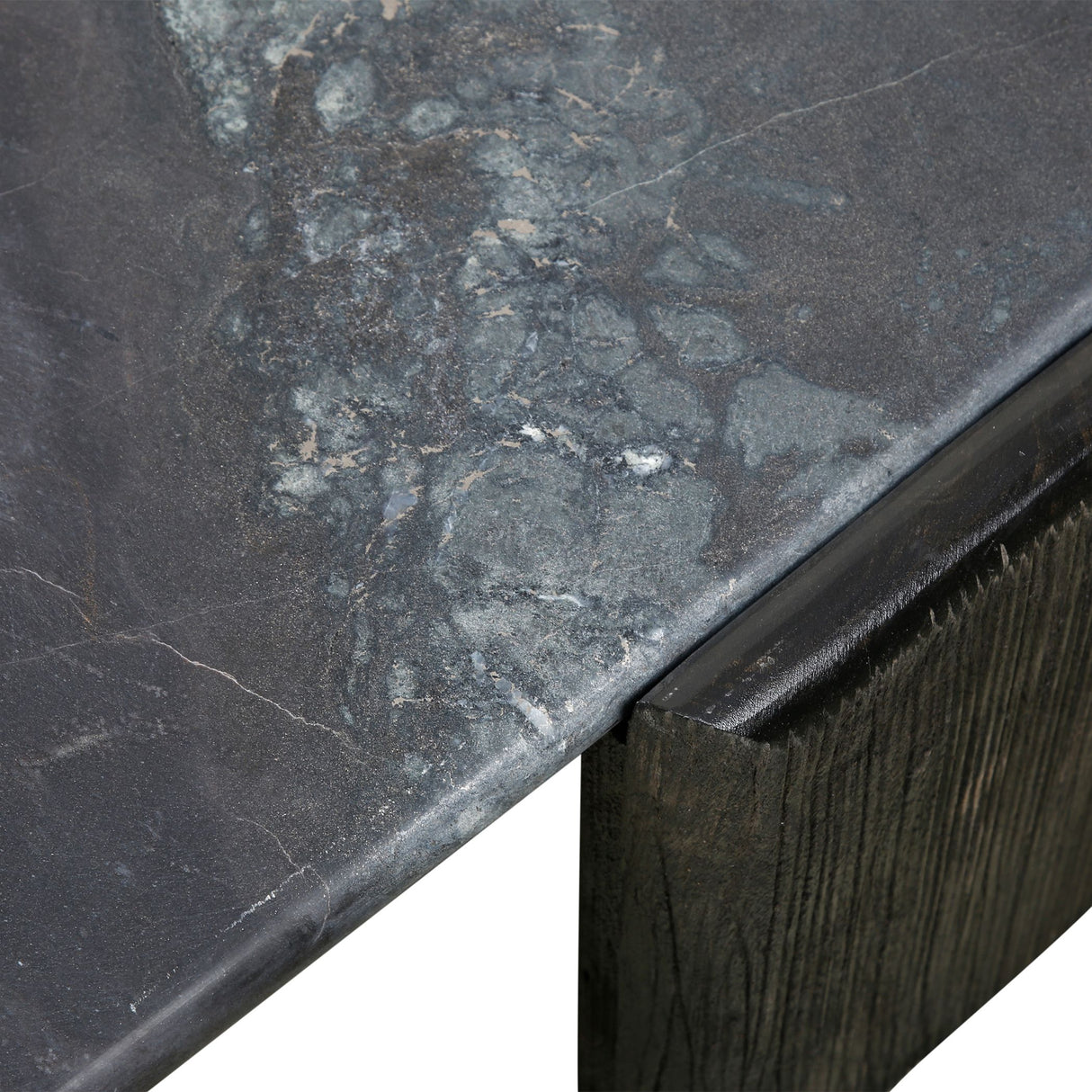Breton 64" Hexagonal Coffee Table with Lava Marble Top with Dark Mango Base from Home Trends & Design - Luna Furniture