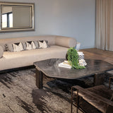 Breton 64" Hexagonal Coffee Table with Lava Marble Top with Dark Mango Base from Home Trends & Design - Luna Furniture